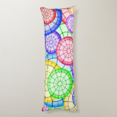 Vibrant Rainbow Concentric Circles  Seitenschläferkissen (Rückseite (Vertikal))