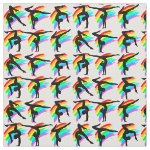 VIBRANT RAINBOW GYMNASTICS FABRIC STOFF