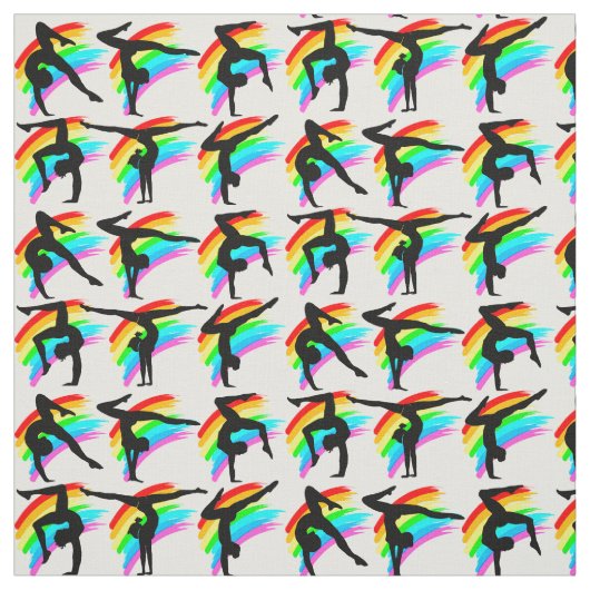 VIBRANT RAINBOW GYMNASTICS FABRIC STOFF (Muster)