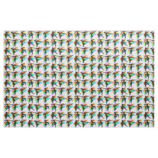 VIBRANT RAINBOW GYMNASTICS FABRIC STOFF (Fat Quarter (45,7 x 55,9 cm))