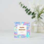Vibrant Rainbow Holographic Square Business Card Quadratische Visitenkarte (Stehend Vorderseite)