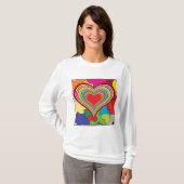 Vibrant Rainbow Layered Heart Abstract T-Shirt (Vorne ganz)