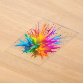 Vibrant Rainbow Paint Splatter Explosion Acryleinladungen (Ablage )