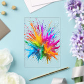 Vibrant Rainbow Paint Splatter Explosion Acryleinladungen (In Situ (Hochzeit))