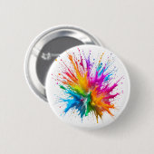 Vibrant Rainbow Paint Splatter Explosion Button (Vorne & Hinten)