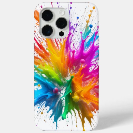 Vibrant Rainbow Paint Splatter Explosion Case-Mate iPhone Hülle (Rückseite)