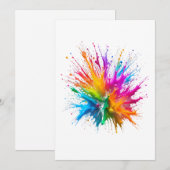 Vibrant Rainbow Paint Splatter Explosion Einladung (Vorne/Hinten)