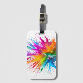 Vibrant Rainbow Paint Splatter Explosion Gepäckanhänger (Vorderseite Vertikal)