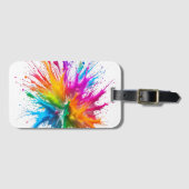 Vibrant Rainbow Paint Splatter Explosion Gepäckanhänger (Vorderseite (Horizontal))