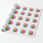 Vibrant Rainbow Paint Splatter Explosion Geschenkpapier (Ungerollt)