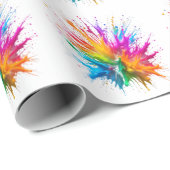 Vibrant Rainbow Paint Splatter Explosion Geschenkpapier (Rolleneckpunkt)