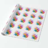 Vibrant Rainbow Paint Splatter Explosion Geschenkpapier (Ungerollt)