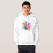 Vibrant Rainbow Paint Splatter Explosion Hoodie (Vorne ganz)