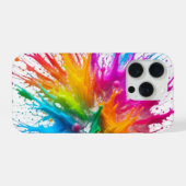 Vibrant Rainbow Paint Splatter Explosion iPhone Hülle (Rückseite (Horizontal))