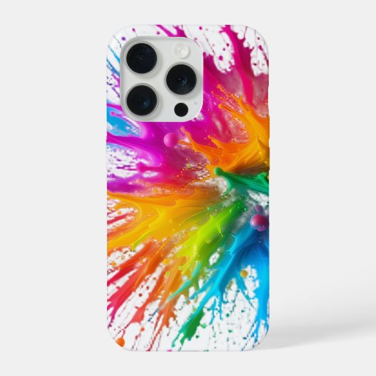 Vibrant Rainbow Paint Splatter Explosion iPhone Hülle (Rückseite)