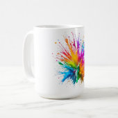 Vibrant Rainbow Paint Splatter Explosion Kaffeetasse (Vorderseite Links)