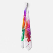 Vibrant Rainbow Paint Splatter Explosion Krawatte (Rückseite)