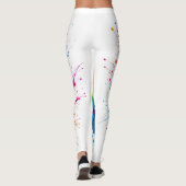 Vibrant Rainbow Paint Splatter Explosion Leggings (Rückseite)