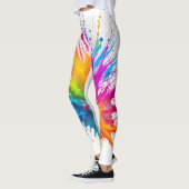 Vibrant Rainbow Paint Splatter Explosion Leggings (Links)