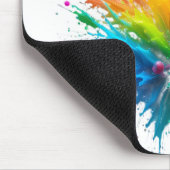 Vibrant Rainbow Paint Splatter Explosion Mousepad (Ecke)