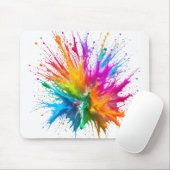 Vibrant Rainbow Paint Splatter Explosion Mousepad (Mit Mouse)