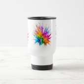 Vibrant Rainbow Paint Splatter Explosion Reisebecher (Mittel)
