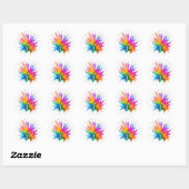 Vibrant Rainbow Paint Splatter Explosion Runder Aufkleber (Blatt)