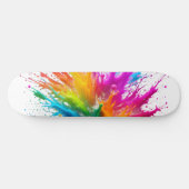 Vibrant Rainbow Paint Splatter Explosion Skateboard (Horizontal)
