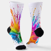 Vibrant Rainbow Paint Splatter Explosion Socken (Gewinkelt)