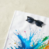 Vibrant Rainbow Paint Splatter Explosion Strandtuch (Beispiel)