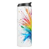 Vibrant Rainbow Paint Splatter Explosion Thermosbecher (Nach links gedreht)
