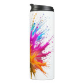 Vibrant Rainbow Paint Splatter Explosion Thermosbecher (Nach rechts gedreht)