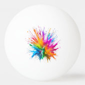 Vibrant Rainbow Paint Splatter Explosion Tischtennisball (Rückseite)