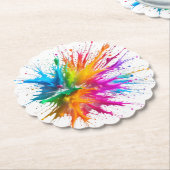 Vibrant Rainbow Paint Splatter Explosion Untersetzer (angewinkelt)