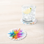Vibrant Rainbow Paint Splatter Explosion Untersetzer (Vor Ort)
