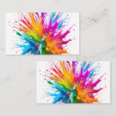 Vibrant Rainbow Paint Splatter Explosion Visitenkarte (Vorne/Hinten)