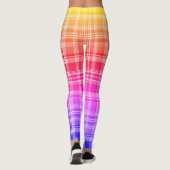 Vibrant Rainbow Plaid Gradient Design Leggings (Rückseite)