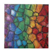 Vibrant Rainbow Pride Glass Mosaic Fliese (Vorderseite)