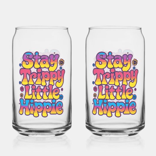 Vibrant Rainbow Stay Trippy Hippie Quote Dosenglas (Vorderseite)
