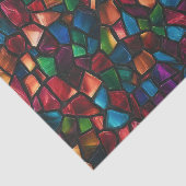 Vibrant Rainbow Watercolor Mosaic Stained Glass Seidenpapier (Ausschnitt)