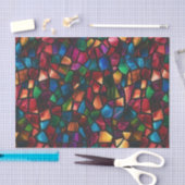 Vibrant Rainbow Watercolor Mosaic Stained Glass Seidenpapier (Handwerk)