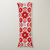 Vibrant Red And White Floral Pattern With Pearl Seitenschläferkissen (Vorderseite Vertikal)