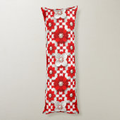 Vibrant Red And White Floral Pattern With Pearl Seitenschläferkissen (Rückseite (Vertikal))
