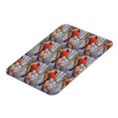 Vibrant Red ardinal Bird Perched on Branch Magnet (Linke Seite)