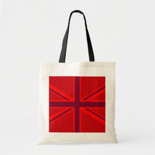 Vibrant Red British Union Jack Flag Tragetasche