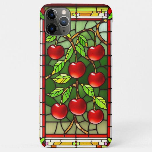 Vibrant Red Cherries with Rich Green Leaves Case-Mate iPhone Hülle (Rückseite)