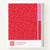 Vibrant Red Floral Vertical Palette Notizblock (Rückseite)