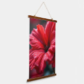 Vibrant Red Flower Macro Botanical Art Wandteppich Mit Holzrahmen (Gewinkelt)