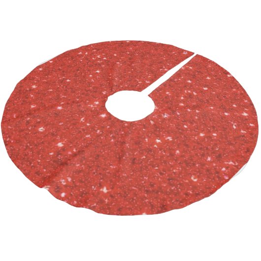 Vibrant Red Glitter Seamless Texture Background Polyester Weihnachtsbaumdecke (Schrägansicht)