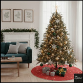 Vibrant Red Glitter Seamless Texture Background Polyester Weihnachtsbaumdecke